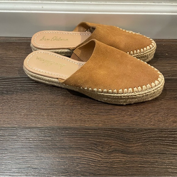 Sam Edelman Austin Suede Slip On Espadrille Mules Bohemian Western in Brown 7.5M - Picture 4 of 12